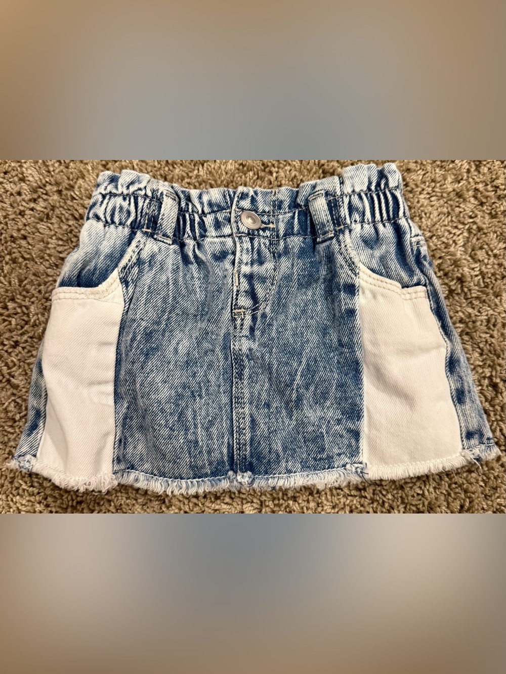 Wonder Nation Girls 18M Denim Skort – Light Wash + White Panels